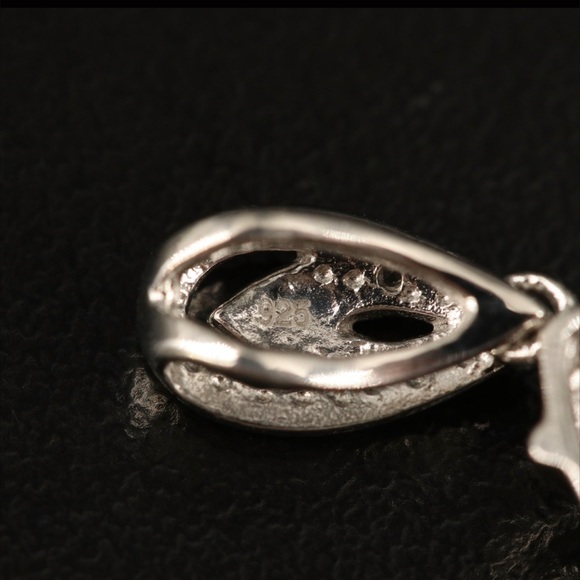 Vintage Sterling Mahogany Obsidian White Topaz Teardrop Pendant and Square Ring - Picture 5 of 9